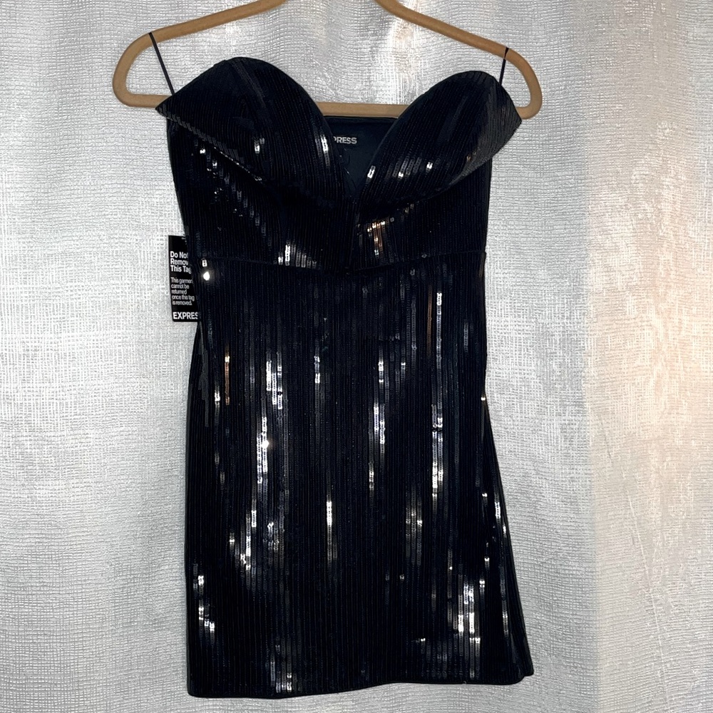 Express Sequin Little Black Dress- LBD-Size 4